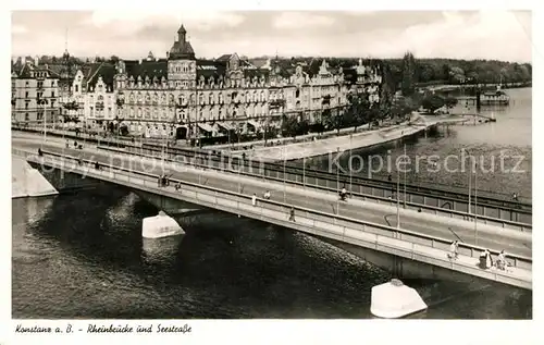 AK / Ansichtskarte Konstanz Bodensee Rheinbruecke und Seestrasse Kat. Konstanz