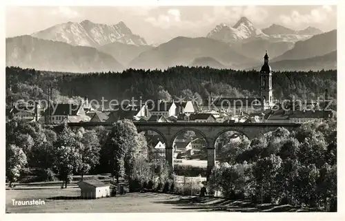 AK / Ansichtskarte Traunstein Oberbayern Viadukt Panorama Kat. Traunstein