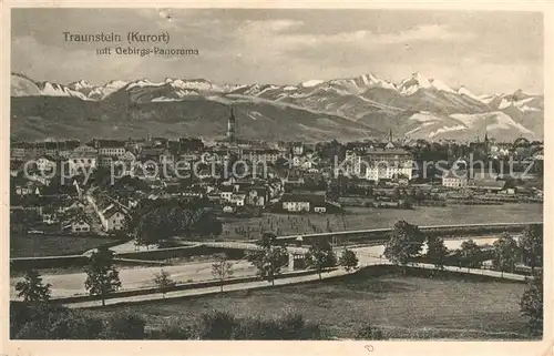 AK / Ansichtskarte Traunstein Oberbayern mit Gebirgs Panorama Kat. Traunstein