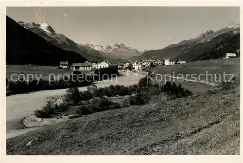 AK / Ansichtskarte Engadin GR Ponte mit Inn und Piz della Margna Kat. St Moritz