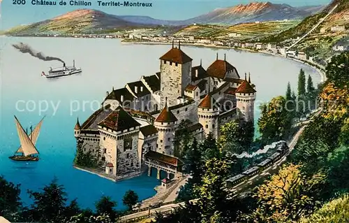 AK / Ansichtskarte Territet Montreux Chateau de Chillon Kat. Montreux