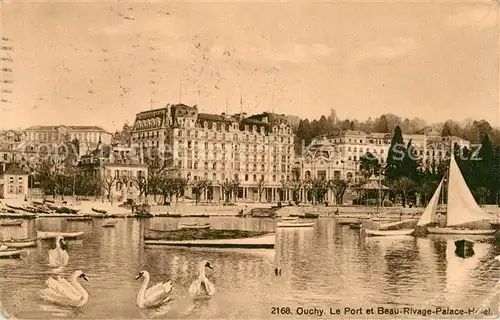 AK / Ansichtskarte Ouchy Le Port et Beau Rivage Palace Hotel Kat. Lausanne