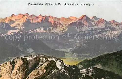 AK / Ansichtskarte Pilatus Kulm mit Berneralpen Kat. Pilatus Kulm