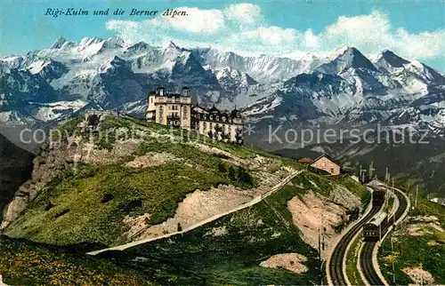 AK / Ansichtskarte Rigi Kulm Hotel mit Berner Alpen Kat. Rigi Kulm