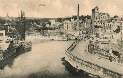 AK / Ansichtskarte Rethel Ardennes Stadtbild mit Fluss Aisne Nr. 348 Kat. Rethel
