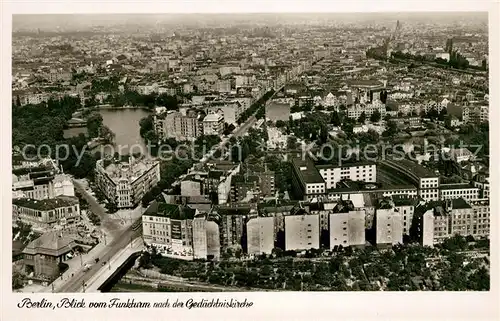 AK / Ansichtskarte Berlin Blick vom Funkturm nach der Gedaechtniskirche Kat. Berlin