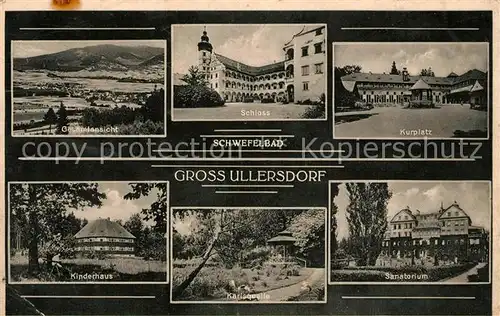 AK / Ansichtskarte Gross Ullersdorf Tschechien Gesamtansicht Schloss Kurplatz Sanatorium Karlsquelle Kinderhaus Kat. Velke Losiny