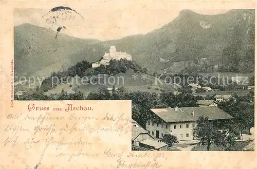AK / Ansichtskarte Aschau Chiemgau Teilansicht mit Schloss Kat. Aschau i.Chiemgau