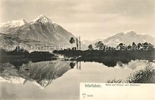 AK / Ansichtskarte Interlaken BE Blick auf Niesen und Stockhorn Kat. Interlaken