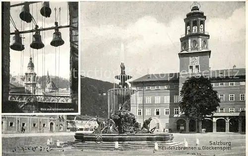 AK / Ansichtskarte Salzburg Oesterreich Residenzbrunnen und Glockenspiel Kat. Salzburg