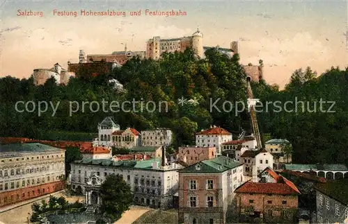 AK / Ansichtskarte Salzburg Oesterreich Festung Hohensalzburg und Festungsbahn Kat. Salzburg