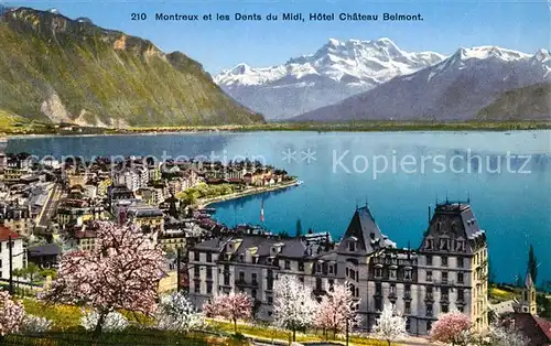 AK / Ansichtskarte Montreux VD Dents du Midi et Hotel Chateau Belmont Kat. Montreux