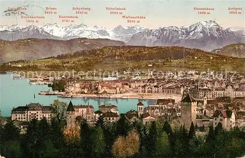 AK / Ansichtskarte Luzern LU Panorama mit Alpenblick Kat. Luzern