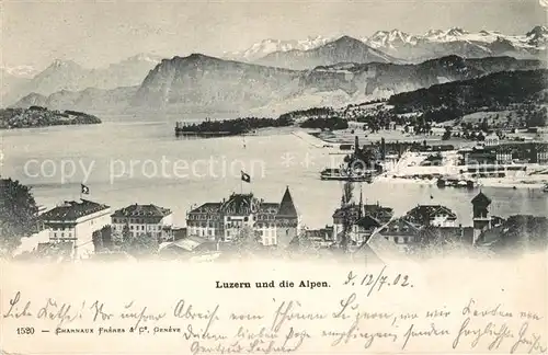 AK / Ansichtskarte Luzern LU mit den Alpen Kat. Luzern