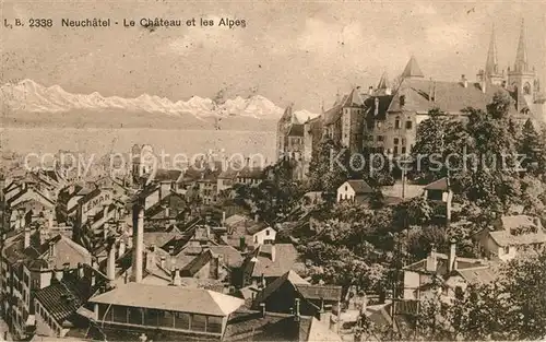 AK / Ansichtskarte Neuchatel NE Le Chateau et les Alpes Kat. Neuchatel