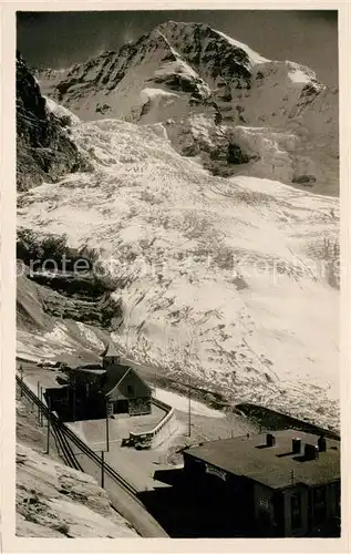 AK / Ansichtskarte Eigergletscher Station mit Moench Kat. Eigergletscher