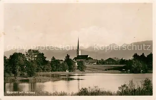 AK / Ansichtskarte Eggstaett Oberbayern mit Kirche und Hartsee