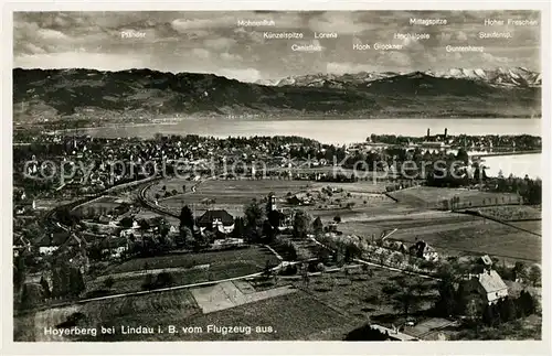 AK / Ansichtskarte Lindau Bodensee Fliegeraufnahme mit Hoyerberg Kat. Lindau (Bodensee)