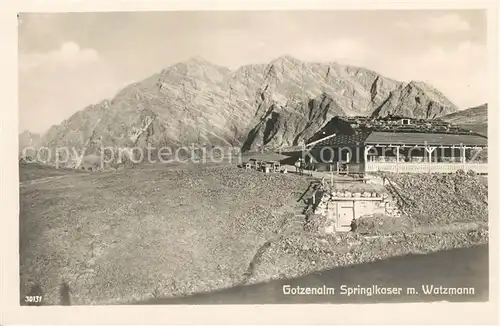 AK / Ansichtskarte Berchtesgaden Gotzenalm Springlkaser mit Watzmann Kat. Berchtesgaden