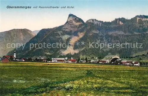 AK / Ansichtskarte Oberammergau mit Passionstheater und Kofel Kat. Oberammergau