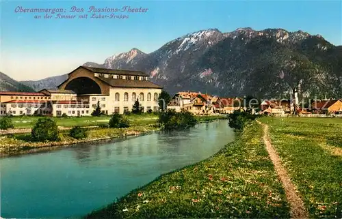 AK / Ansichtskarte Oberammergau Passions Theater an der Ammer mit Laber Gruppe Kat. Oberammergau