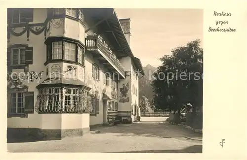 AK / Ansichtskarte Neuhaus Schliersee Gasthof zur Post mit Brecherspitze Kat. Schliersee