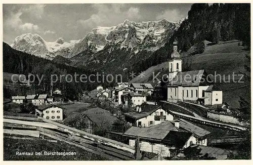 AK / Ansichtskarte Ramsau Berchtesgaden Teilansicht mit Kirche Kat. Ramsau b.Berchtesgaden