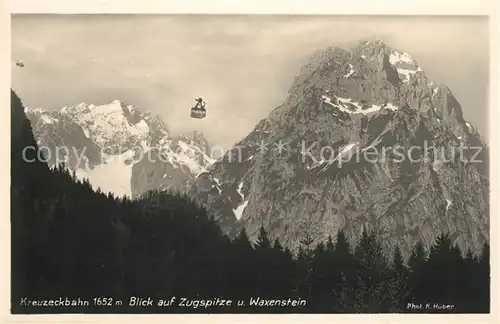 AK / Ansichtskarte Zugspitze Kreuzeckbahn mit Waxenstein Kat. Garmisch Partenkirchen