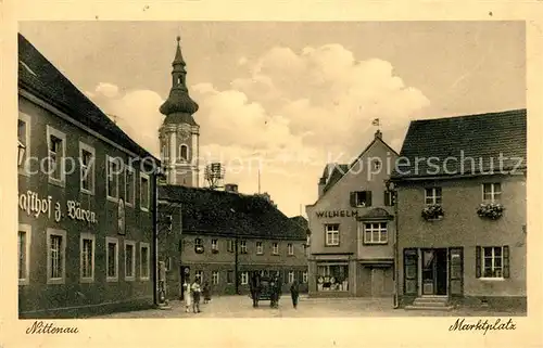 AK / Ansichtskarte Nittenau Marktplatz Gasthof Kirchturm Kat. Nittenau