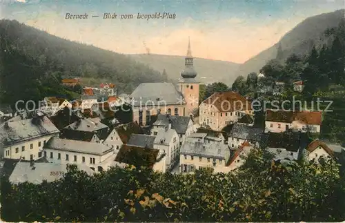 AK / Ansichtskarte Berneck Bad Ortsansicht mit Kirche Blick vom Leopoldplatz Kat. Bad Berneck Fichtelgebirge