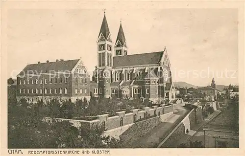 AK / Ansichtskarte Cham Oberpfalz Redemptoristenkirche und Kloster Kat. Cham