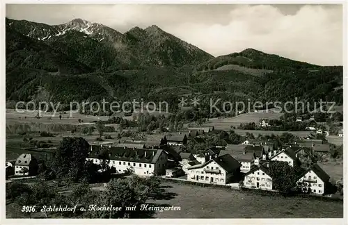 AK / Ansichtskarte Schlehdorf am Kochelsee mit Heimgarten Bayerische Voralpen Fliegeraufnahme Kat. Schlehdorf