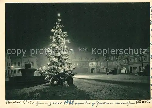 AK / Ansichtskarte Liegnitz Legnica Christnacht Weihnachtsbaum Nachtaufnahme Kat. Niederschlesien