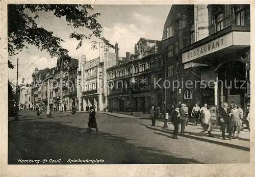 AK / Ansichtskarte St Pauli Spielbudenplatz Restaurant Kat. Hamburg