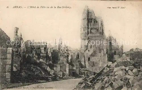 AK / Ansichtskarte Arras Pas de Calais Hotel de Ville ruines Grande Guerre 1. Weltkrieg Kat. Arras