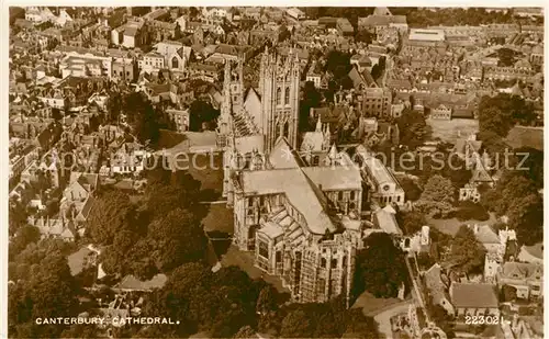 AK / Ansichtskarte Canterbury UK Cathedral aerial view Valentines postcard Kat. Canterbury