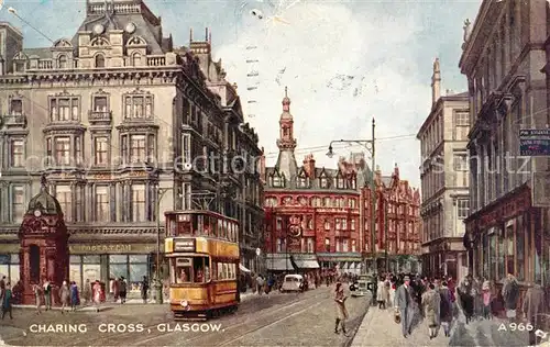 AK / Ansichtskarte Glasgow Charing Cross Tram Art Colour Postcard Kat. Glasgow City