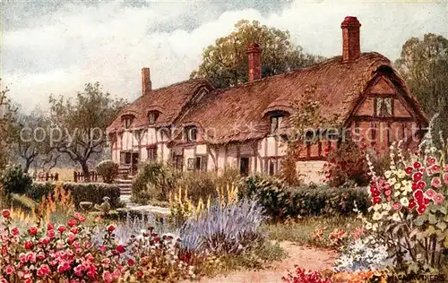 AK / Ansichtskarte Stratford Upon Avon Anne Hathaway s Cottage Painting Kuenstlerkarte Kat. Grossbritannien