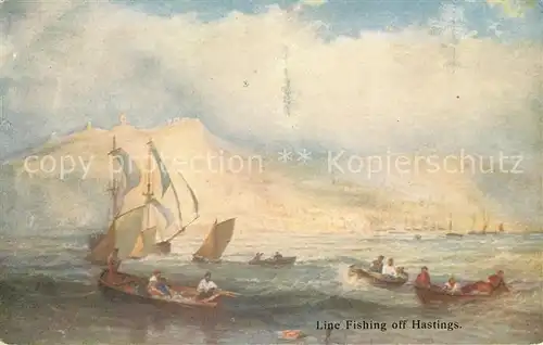 AK / Ansichtskarte Hastings East Sussex Line Fishing Painting Series 1005 Kuenstlerkarte Kat. Hastings