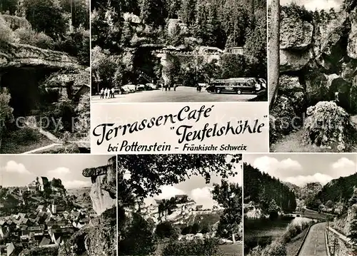 AK / Ansichtskarte Pottenstein Oberfranken Terrassencafe Teufelshoehle Kat. Pottenstein