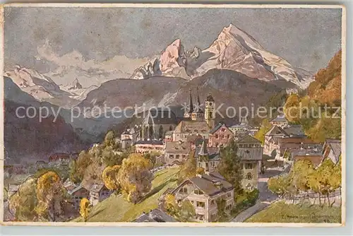 AK / Ansichtskarte Berchtesgaden Panorama Kuenstlerkarte Kat. Berchtesgaden