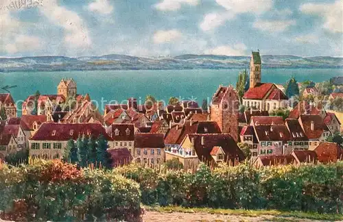 AK / Ansichtskarte Meersburg Bodensee Oberstadt Kuenstlerkarte Kat. Meersburg