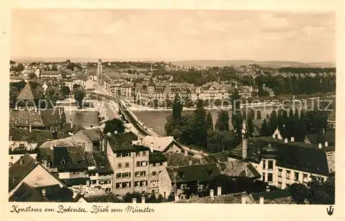 AK / Ansichtskarte Konstanz Bodensee Panorama Blick vom Muenster Kat. Konstanz