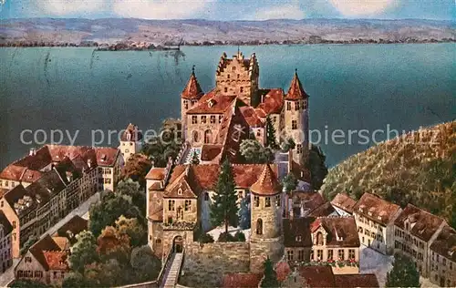 AK / Ansichtskarte Meersburg Bodensee Schloss aus der Vogelschau Kat. Meersburg