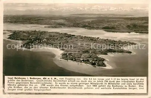 AK / Ansichtskarte Insel Reichenau Fliegeraufnahme Kat. Reichenau Bodensee