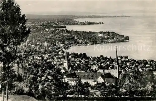 AK / Ansichtskarte Rorschach Bodensee Buchten von Horn Arbon und Romanshorn Kat. Rorschach