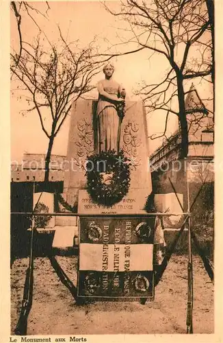 AK / Ansichtskarte Paris Monument aux Morts Kat. Paris