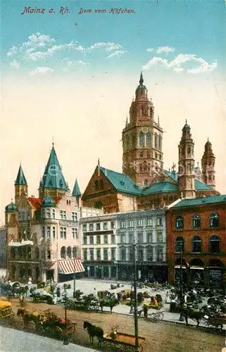 AK / Ansichtskarte Mainz Rhein Dom vom Koepfchen Marktplatz