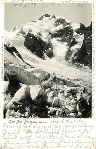 AK / Ansichtskarte Piz Bernina Gletscher Gebirgspanorama Berninagruppe Kat. Piz Bernina