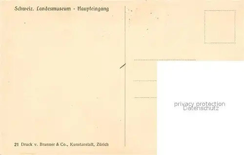 AK / Ansichtskarte Zuerich ZH Schweizerisches Landesmuseum Haupteingang